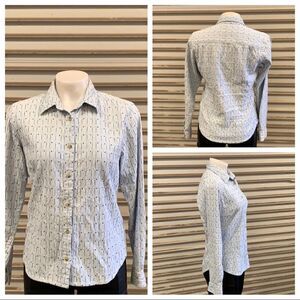 Columbia long sleeve button up top cotton blend